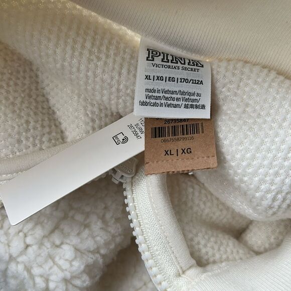 NWT PINK Victoria Secret Teddy Fleece Pullover (size XL) - Picture 4 of 6
